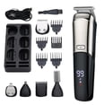 thumbnail image 1 of Kit de cortapelos 6 en 1, resistente al agua, recortadora de barba con pantalla LCD, peines guía y recargable por USB., 1 of 5