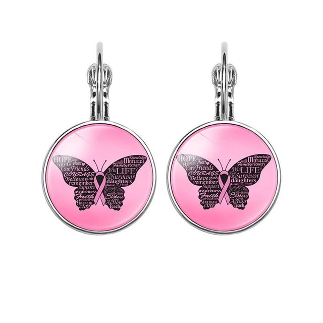 Caring For Breast Theme Accessories Breast Awareness Womens Earrings Ear Hooks