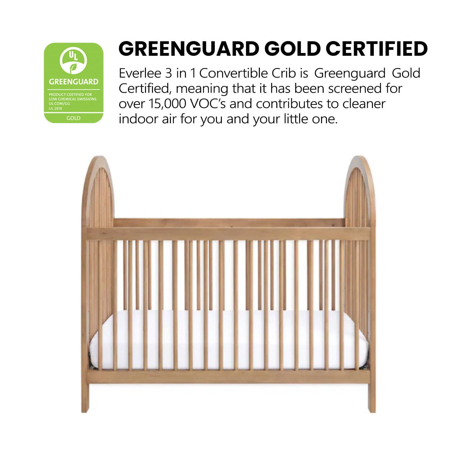 Soho Baby Everlee Convertible Island Crib, Honey Wood