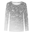 thumbnail image 4 of BLTIBY Womens Long Sleeve Shirts Spring Fall Sequin Round Neck Tops Casual Loose Fashion Comfortable Pullover Blouse Gray L, 4 of 4