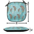 thumbnail image 4 of Bohemian Chair Seating Cushion Set of 2, Continuous Pattern with Colorful Zentangle Ornate Feathers, Seat Pads for Office with Anti-slip Backing, 16"x16", Seafoam Multicolor, by Ambesonne, 4 of 7