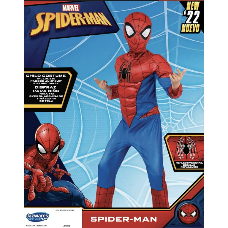 Jazwares Costumes | Nwt Marvel Spiderman Superhero Halloween Costume Padded Jumpsuit | Color: Blue/Red | Size: Boys Small (6/7) | Pm-95175099's Closet