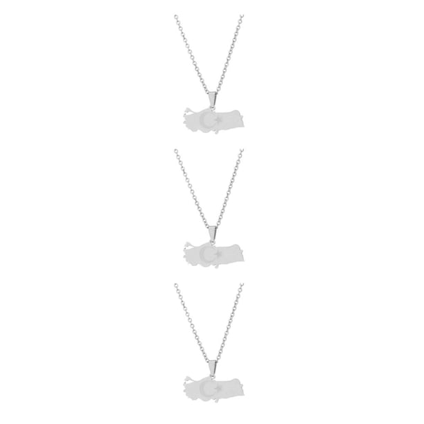 Minnieouse Collar De Bandera De Mapa De Turquía De Acero Inoxidable Para Mujer Colgante De Materiales Respetuosos Con El Medio Ambiente Clásico Type1 NO1