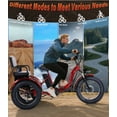 thumbnail image 5 of NOMIGO Two Seater Electric Tricycle 7 Speed 3 Wheel Electric Bicycle with 48V 20Ah Lithium Battery 500W Motor Max 15MPH 20*4.0" Fat Tire Electric Tricycle for Adults with Rear Basket Green UL2849, 5 of 9