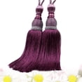 thumbnail image 2 of 2 clips de cortina de lujo para decoración del hogar, accesorios para colgar cortinas, correas de bola, borlas y hebillas (morado oscuro), 2 of 5