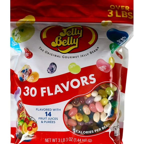 Jelly Belly Original Gourmet Beans 30 Flavors Gluten Free 3 Pounds, Strawberry, 1 Oz