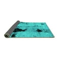 thumbnail image 2 of Ahgly Company Indoor Square Abstract Turquoise Blue Modern Area Rugs, 5' Square, 2 of 4