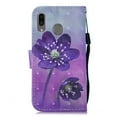 thumbnail image 3 of Samsung Galaxy A20 Case, Galaxy A30 Case, Dteck Lightweight Pattern PU Leather Flip Stand Wristlet Case Cover with Card Slots For Samsung Galaxy A20 / A30, Purple Flower, 3 of 8