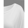 thumbnail image 5 of Womens Short Sleeve Boat Neck Side Shirring Dolman Drape Top, 5 of 6