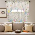 thumbnail image 4 of Easter Eggs Swag Curtains Valance & Tier Set, Spring Colorful Eggs Floral Leaf Linen Texture 3 Pcs Set Kitchen Swag Valances and Tiers 36 Inch Length Rod Pocket Curtain Drapes for Bedroom, 4 of 9