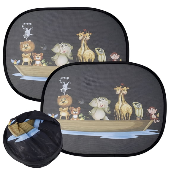 MELIVO Solar Protection Car Sunshade Side Window 2 Pack Car Sun Shade Animal for Baby Sun Glare and UV Rays Protection Universal Adsorption Electrostatic