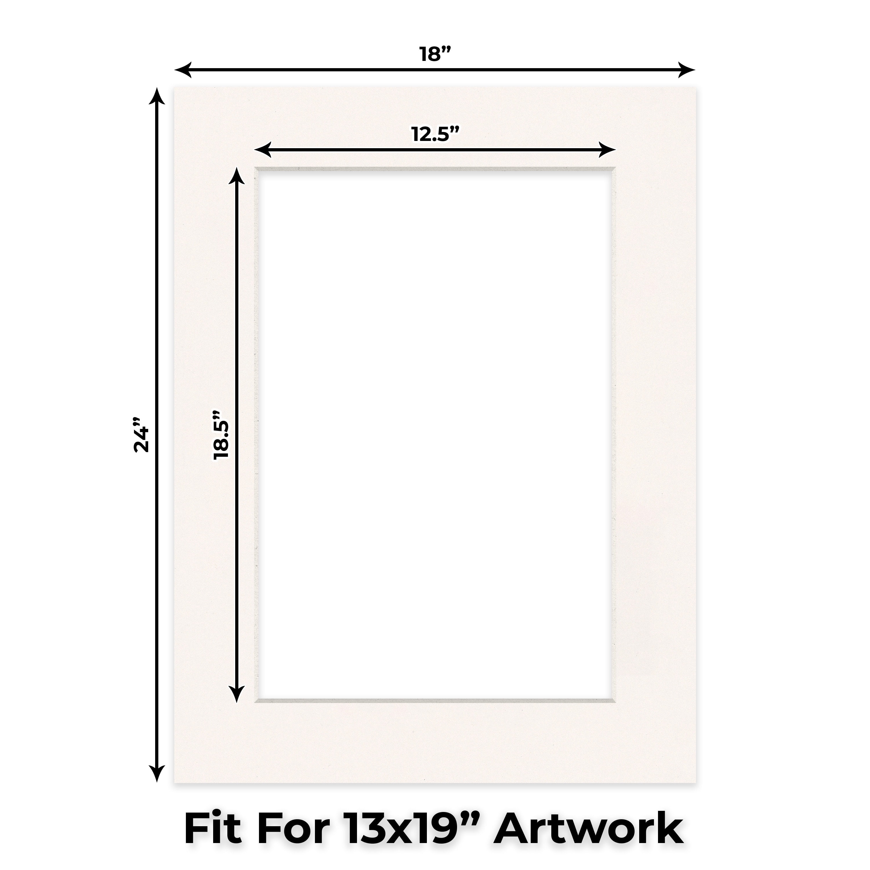 Silver Mist Picture Frame Mat for 18x24 Frames - Fits 13x19 Photos - 25 Mats