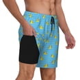 thumbnail image 2 of Yiaed Duck Swimming Print Mens Swim Trunks Bathing Suit Compression Liner Beach Swim Shorts Swimwear Quick Dry Zipper Pocket No-Chafing Board Short-Medium, 2 of 6