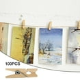 thumbnail image 2 of Pinzas de madera para colgar ropa, 100 unidades. Pinzas de madera para ropa, pinzas para manualidades, clips de madera para fotos., 2 of 8