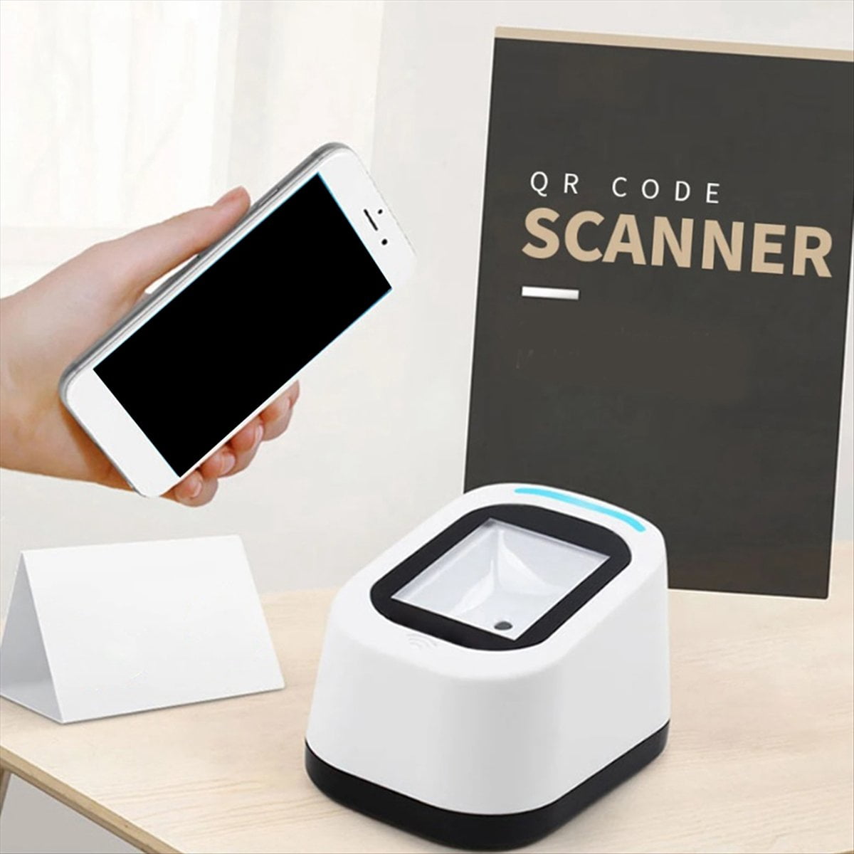 Wired Barcode Scanner USB Multi-Function Scan Hands-Free Scanning QR Code 1D and 2D Code Reader for Supermarkets/Shops