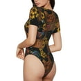 thumbnail image 3 of Gaeub Embroidery Chicken Rooster Women'S Short Sleeve One Piece Swimsuit Sexy High-Waisted Bodysuit For Swimming, Beach, Sports - X-Large, 3 of 9
