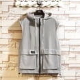 thumbnail image 1 of Otoño nuevo chaleco para hombre chaqueta de Color sólido chaleco con capucha chaqueta informal para hombre abrigo de Hip Hop ropa informal con bolsillos de talla grande 7XL, 1 of 5