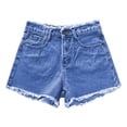 thumbnail image 4 of BUIGTTKLOP Women’s High Waisted Jean Shorts Ripped Frayed Hem Stretch Summer Casual Shorts, 4 of 6