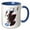 Blue/White, variant on 3drose, Outline of Scotland with the Maclennan Clan Family Tartan., 11oz Two-tone Yellow Mug