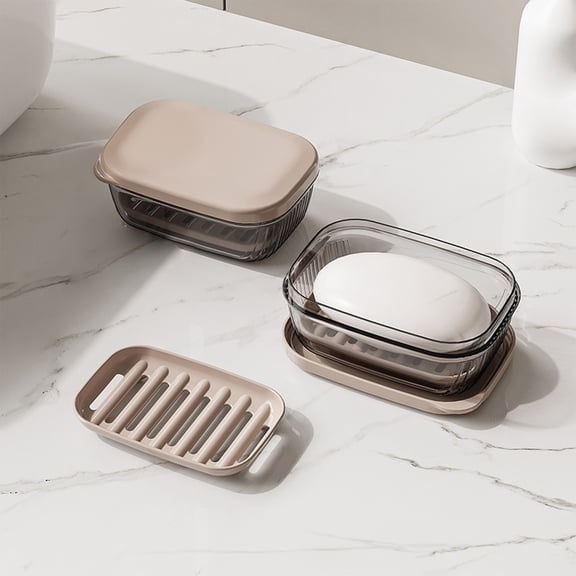 Infidev Travel Soap,Case Leakproof Soap Container with Lid Portable Bar Soap for Traveling Transparently Soap Dishes for Bathroom Shower Gym School Campin