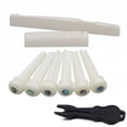 thumbnail image 1 of Mosiee 9 Pcs 6 String Acoustic Guitar Bone Bridge Pins And Saddle Nut Accessorys Set Real Bone Bridge Pin For Acoustic Guitar White, 1 of 7