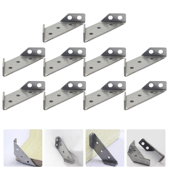 AURARMLET 10 Pcs Attelles d'Angle en Acier Inoxydable Anti-Rouille pour Joint de Meubles Durable
