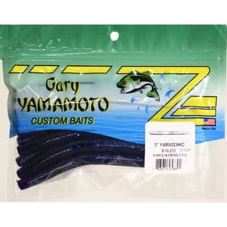 Gary Yamamoto Custom Baits 5 Senko Worm, Purple Emerald Flake