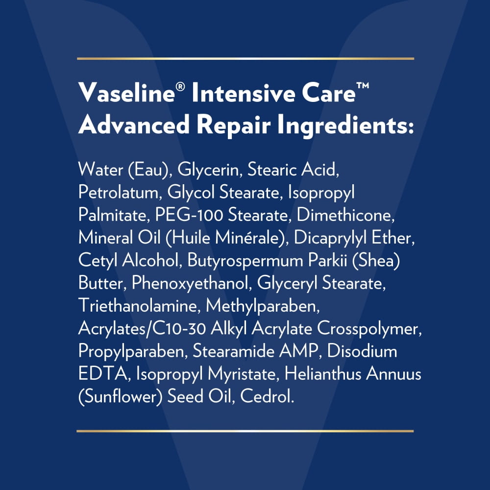 Pack of 2 Vaseline Intensive Care Body Lotion Advanced Repair Unscented for Dry Skin, 10 fl oz (Package May Vary)
