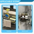 thumbnail image 3 of Faucet Sponge Holder, Kitchen Sink Caddy Organizer, Space Aluminum Sink Rack for Round Faucets, 3 of 7