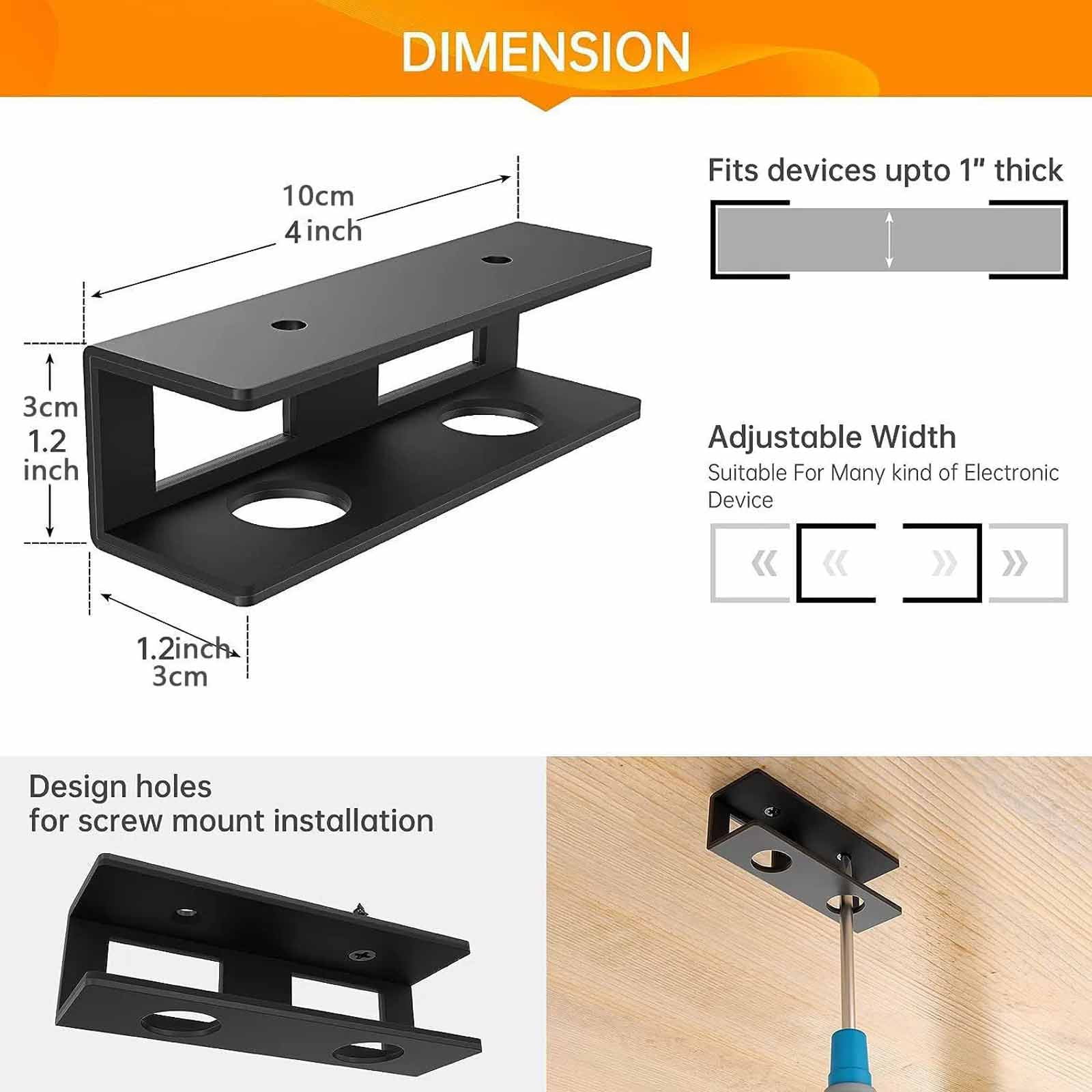 Mounting Brackets Under Desk Laptop Mount Bracket Durable Metal Notebook Storage Holder Save Desk Space for Office Home Silver 3 Pack