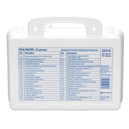 FIRST AID ONLY 223-G First Aid Kit, Bulk, White, 25 People
