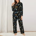 thumbnail image 3 of Wukai Space Rocket Print Women's Pajama Set - Soft Long Sleeve Sleepwear for Comfort and Style-Large, 3 of 9