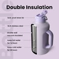 thumbnail image 2 of BOTTLE BOTTLE Insulated Water Bottle 64 oz with Straw and Dual-use Lid Stainless Steel Water Bottle with Handle Stainless Steel Jug for Workout Gym Soccer and More Sports purple, 2 of 7