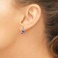 thumbnail image 4 of Auriga Fine Jewelry 14K White Gold Cushion Amethyst and Diamond Stud Earrings for Women, 4 of 7