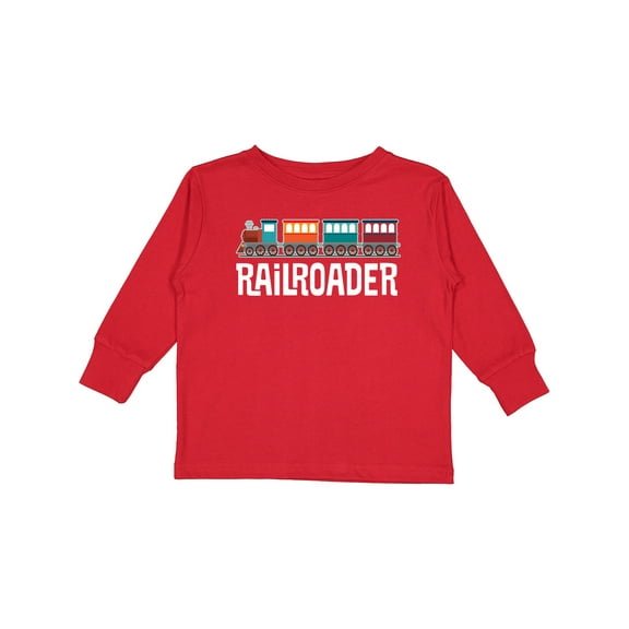 Inktastic Railroader Train Hobby Boys or Girls Long Sleeve Toddler T-Shirt