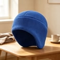 thumbnail image 5 of Fuzz Ear Flap Beanie Hat for Men Thermal Windproof Winter Skull Cap with Ear Covers Blue Free Size, 5 of 5