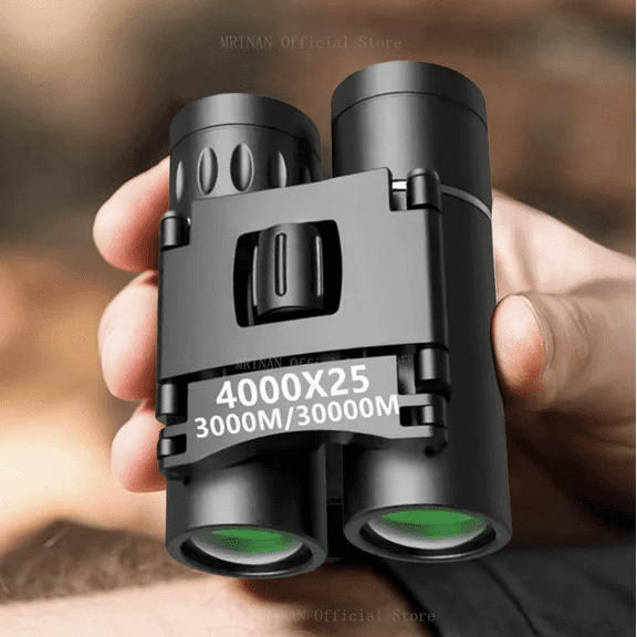 4000x25 HD Zoom Portable Powerful Binoculars Long Range BAK4 Telescope Folding Low Light Binoculars for Hunting Camping