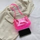 thumbnail image 1 of Bolsa de hombro transparente para mujer, Bolsas para las axilas, Bolsas de mano de color sólido (rosa roja) Hugtrwg Para Estrenar, 1 of 9