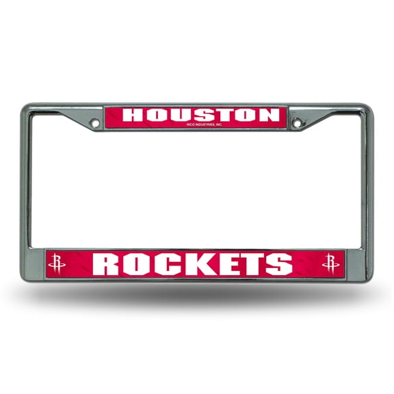 Houston Basketball Rocket's Car Frame - Chrome Metal License Plate Frame