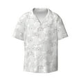 thumbnail image 4 of Uemuo Cute Poodle Dog Pattern Cotton Linen Short Sleeve Shirts,Casual Lightweight Button Down Shirts,Vacation Beach Summer Tops-Large, 4 of 7