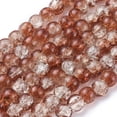 thumbnail image 2 of 20Strand Baking Painted Crackle Glass Bead Strands Two Tone Round Saddle Brown 8mm Hole: 1.3~1.6mm about 100pcs/strand 31.4 inch, 2 of 3