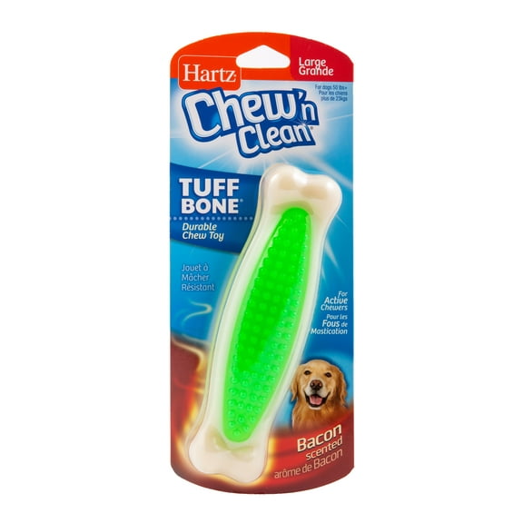 Hartz Chew 'n Clean Tuff Bone Dog Toy, Large, Color May Vary
