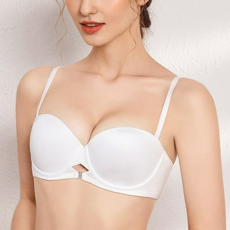 Fsqjgq Womens Underwear Sports Bras for Women Invisible Bra Seamless Anti Slip Soft Underwire Half Cup Comfort Lingerie Bandeau Push Up Bras Bustiers Full Coverage Convertible Bras Bandeau