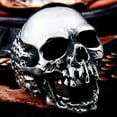 thumbnail image 4 of ZMY Home Open Mouth Skull Ring Stainless Steel Handmade Jewelry Fashion Cool Punk Rock Band Ring (8), 4 of 6