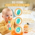 thumbnail image 5 of HippoBaby Silicone Baby Utensils Set, Self-Feeding Spoons & Fork, for 6-12 Months, 4 Count Blue/Green, 5 of 9