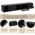 thumbnail image 6 of 94'' Modern TV Stand with Fluted Glass Door, Media Console with Sliding Door & 2 Drawers, Free-Combination Entertainment Center with LED Light for Living Room, Bedroom, Black, 6 of 7
