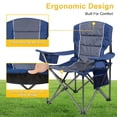 thumbnail image 4 of SUNSPIRE Oversized Camping Folding Chair 2-Pack, Heavy Duty Lightweight Portable Chair with Cup Holder Side Pocket for Outdoor Beach Sports Fishing ‌‌Blue, 4 of 11