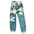 thumbnail image 2 of CLOOCL Retro Pants Women Magnolia Flower Print Loose Casual Pockets Trousers Oversized, 2 of 6