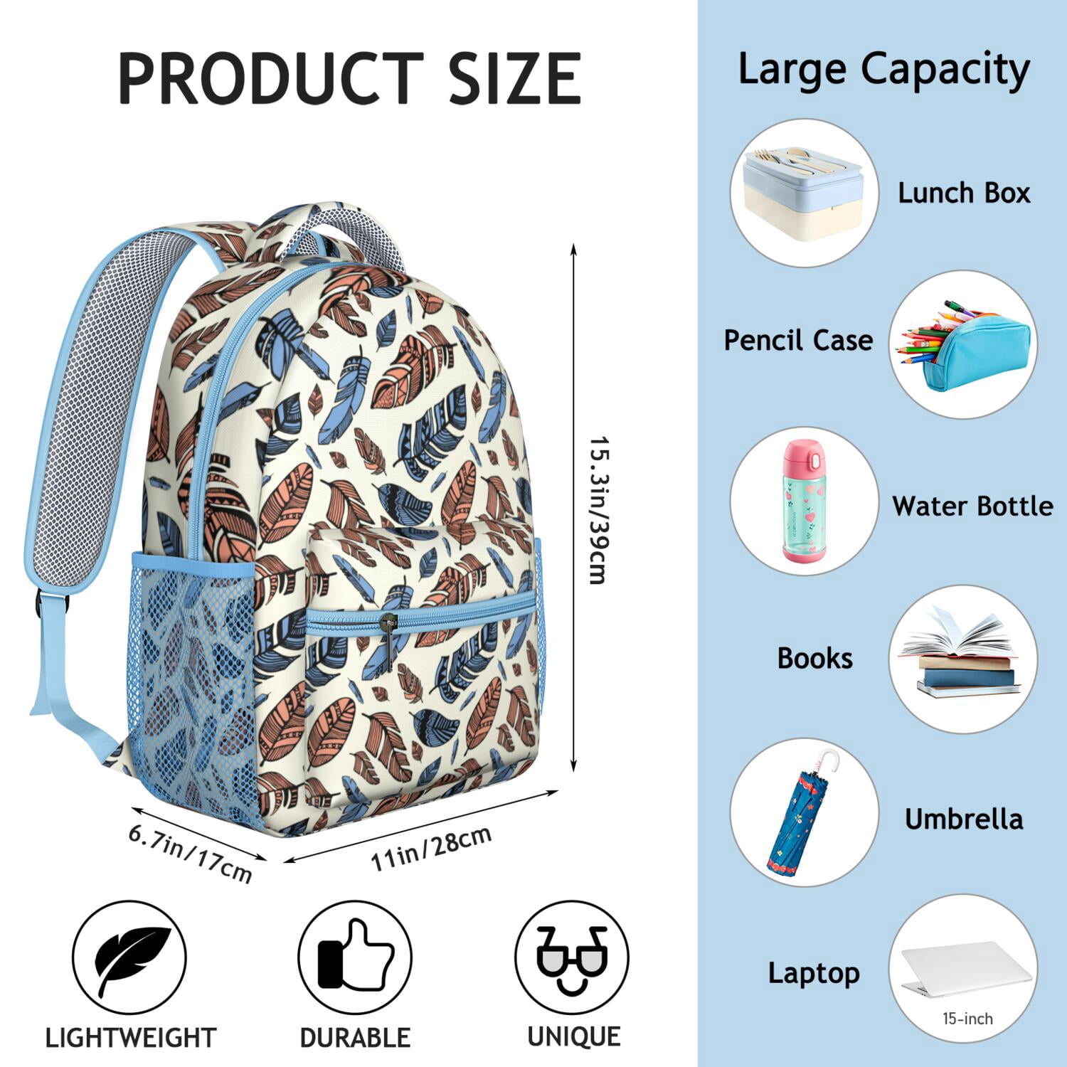 Artistic Home Accents Student Backpack - Waterproof & Breathable for Daily Use