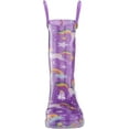 thumbnail image 2 of Western Chief Kids Rainbow Unicorn Lighted Rain Boot with Handles Waterproof PVC with Glitter and Puzzlepairs Insole, 7, 2 of 7